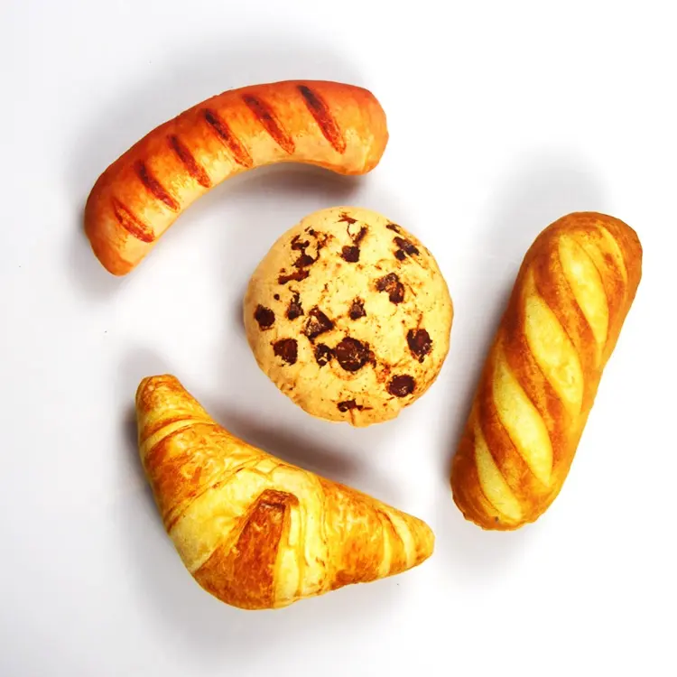Pluche Gevulde Huisdier Dessert Brood Voedsel Piepend Speelgoed Voor Promotie
