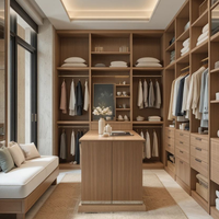 Système de dressing Aige sur mesure, design italien moderne, en bois massif avec portes vitrées, pour maison, hôtel, villa, appartement