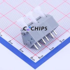 KF243-7.5-3P Spring Terminal Block Through hole Component (THT),P=7.5mm Connector 1x3P 7.5mm Gray 3P - Product Image 2