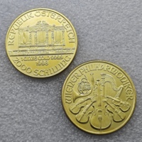 Monedas Conmemorativas de Estilo Antiguo de 2000 Schilling de Austria de 1998, Monedas de Latón de la Filarmónica de Viena, Regalos, Monedas Antiguas