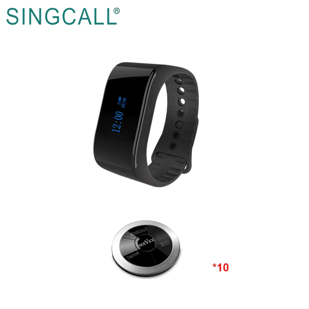 SINGCALL Personal Wireless Pager Waitress Wrist Watch Pager for Service