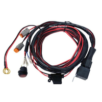 Arnés de cableado automotriz personalizado HOOHA con 2 luces LED, 12V, conductores de cobre desnudo, aislamiento PBT