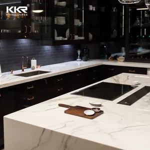 Custom sizes solid surface artificial stone kitchen countertops table tops, epoxy resin counter tops for kitchen