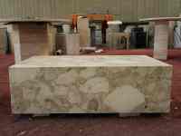 Table basse en marbre beige Kunis Breccia sur mesure SH STONE, design moderne rectangulaire, marbre Ceppo Romano, meubles de maison