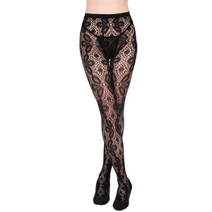 Collant a rete sottili in spandex stile europeo-americano, calze a rete alla moda per ragazze, sexy, con immagini di tatuaggi, pizzo jacquard, ad asciugatura rapida - Product Image 6