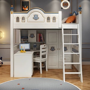 JS FURNITURE <span class=keywords><strong>Lit</strong></span> <span class=keywords><strong>mezzanine</strong></span> moderne pour enfants <span class=keywords><strong>avec</strong></span> <span class=keywords><strong>toboggan</strong></span> <span class=keywords><strong>et</strong></span> escalier, mobilier de chambre en bois pour appartement <span class=keywords><strong>et</strong></span> hôtel, design Montessori - Product Image 3