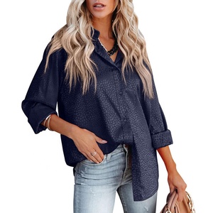 Blusa holgada de moda para <span class=keywords><strong>mujer</strong></span> de Color sólido <span class=keywords><strong>extra</strong></span> grande, sencilla, ecológica, de manga larga, informal, para verano, otoño, primavera, no tejida - Product Image 5