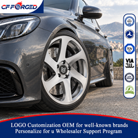 Vente Flash Jantes en Alliage Forgé Monobloc 6 Branches Effet Turbine Argent Brossé 19x8.5 20x9.5 5x112 pour Mercedes AMG C63 S