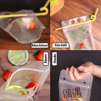 Poche à eau biodégradable Doypack personnalisée en gros sac d'emballage de jus de boisson potable de l'eau en sac portable en plastique PE pour boisson