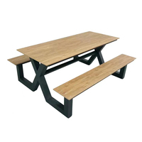 Table à manger moderne en métal ensemble de chaises banc de pique-nique commercial d'extérieur meubles de patio pour parc hôtel école ou villa ensemble de table