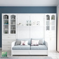 Canapé-lit Murphy multifonctionnel avec armoire, lit mural invisible simple ou double, intégration murale dissimulée pour bureau/étude