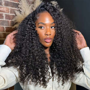 300% Density Kinky Curly <strong>Half</strong> <strong>Wig</strong> Seamless Ready to Wear <strong>Wigs</strong> With Invisible Drawstring Flip Over Glueless <strong>Wig</strong> Beginner Friendly - Product Image 6