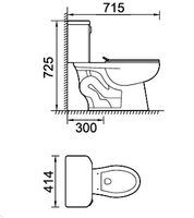 Pour Medyag Européenne Deux Pièces En Céramique Sanitaire Conception Sans Monture S-Trap 300mm Cuvette De Toilette pour Hôtels Disponible Pour La Vente En Gros