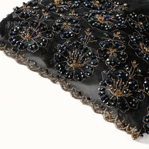 Netzstoff-Perlenrohr Kombiniert mit Acryl-Diamantfaden-Hut für Dubai Arabische Muslimische Frauen Spitzen-Stickerei Perlen Hijab-Kappen - Product Image 6