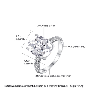 LUOTEEMI Ovale Vorm Duiven Eieren Clear Zirconia Grote CZ Steen Sieraden Vinger Ringen voor Vrouwen Party Geschenken Luxe Sieraden - Product Image 2