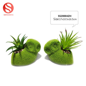 Fábrica venta barato flocado mini forma de erizo cerámica suculentas maceta de flores - Product Image 5