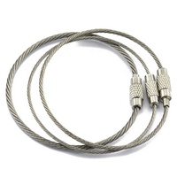 Porte-clés de câble de porte-clés de câble métallique d'acier inoxydable personnalisé professionnel pour accrocher l'étiquette de bagage