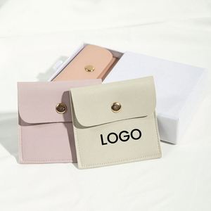 Pochette d'emballage pour bijoux en cuir personnalisée, sac anti-poussière avec logo, petit sac à bijoux en PU pour boucles d'oreilles, bagues, bracelets, colliers - Product Image 5