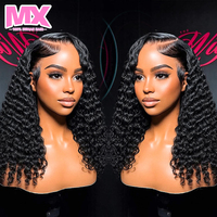 Wig Rambut Asli 100% Raw Loose Deep Wave Lace Front untuk Wanita Kulit Hitam, Wig Full HD Frontal Tanpa Lem, Wig Rambut Asli India Peru