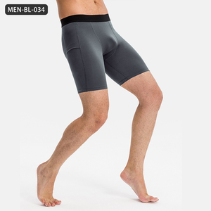 Short d'entraînement de compression pour homme avec poches-Short de course et d'entraînement à séchage rapide évacuant l'humidité avec tissu extensible - Product Image 3