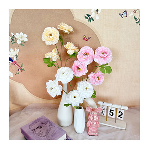 <span class=keywords><strong>Cerf</strong></span> des neiges 4 têtes Roselle peonyArtificial Roses Fleur de soie à 4 têtes pour la maison Salon <span class=keywords><strong>Mariage</strong></span> ou Décoration de Noël - Product Image 1