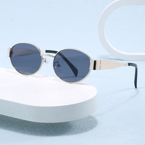 Custom Logo Designer Unisex Retro HD Lenses Trendy <strong>Sunglasses</strong> Fashion Vintage Gold Oval Metal Frame Luxury <strong>Sunglasses</strong> Men Women - Product Image 4