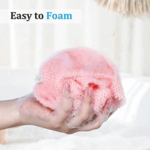 Custom Skin Nylon Exfoliating Back Long Scrubber Vacuum Package Mesh Shower <b>Scrubbing</b> Sponge Nylon Bathing African Net Sponge - Product Image 5