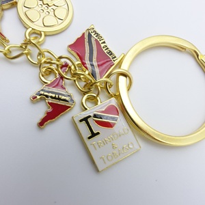 Personalizado Trinidad y Tobago lindo metal aleación flor modelo chapado en oro llavero viaje recuerdo coche colgante llavero - Product Image 5