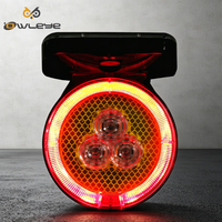 Feu de signalisation clignotant blanc à énergie solaire en PC/ABS, autonomie de 120h, protection IP66, écran LED, fixation magnétique