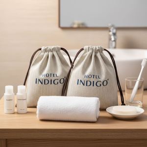 Wholesale Bulk Gift Hotel Bag Custom Logo Cotton <b>Drawstring</b> Bag Twill Fabric Dust <b>Pouch</b> for Gift Packaging - Product Image 1