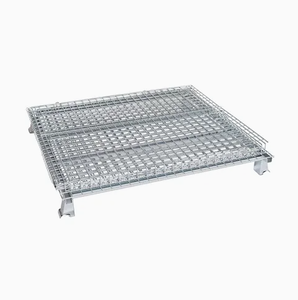 Vouwbare verzinkte stalen draadgaas handkar met corrosiebescherming en 5 inch wielen voor magazijnopslag - Product Image 4