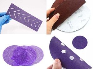 Discos abrasivos redondos de papel de lija con gancho y bucle de cerámica púrpura, disco de lijado de película para pulir - Product Image 4