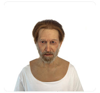 Masque de tête réaliste en silicone respirant pour cosplay, personnalisable en usine, confortable, pour personnage de film, vieil homme