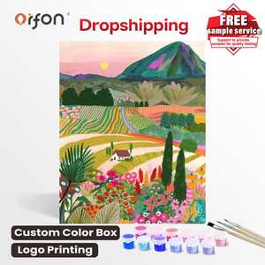 Kit de Pintura por Números de <span class=keywords><strong>Paisajes</strong></span>, Campo Floral, Montaña, Atardecer, Set de Pintura al Óleo sobre Lienzo DIY <span class=keywords><strong>para</strong></span> Adultos, Niños y <span class=keywords><strong>Principiantes</strong></span> - Product Image 1