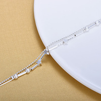 Bracelets en chaîne à billes couleur argent pour femmes, faits à la main, avec perles étoiles