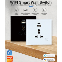 Enchufe de pared universal inteligente para el hogar con puerto USB tipo C, aplicación de Control remoto, 16A, enchufe inteligente, temporizador, funciona con Alexa, Google Home
