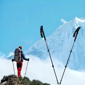 Bastón de Trekking Plegable de 5 Secciones, Ultraligero, de Fibra de Carbono 3K, Punta de Acero de Tungsteno, Longitud Ajustable de 35-130 cm, Mango de EVA, Bloqueo Rápido - Product Image 6