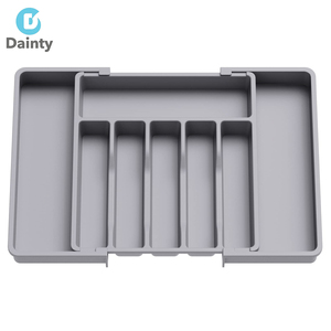 Organizadores de Cajones Ajustables de Plástico para el Hogar y Soporte de Almacenamiento, Estante para Utensilios de Cocina, Soporte para Cubiertos - Product Image 4