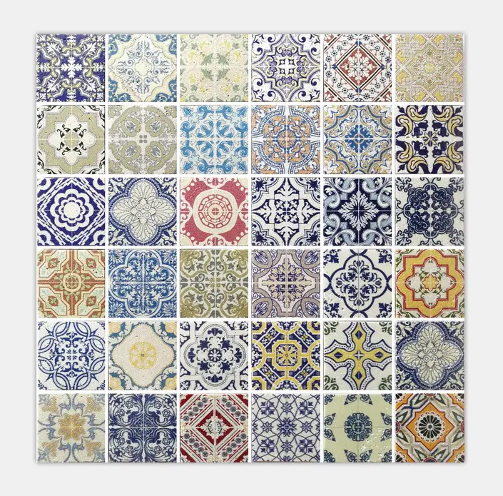 Carrelage mosaïque à motifs imprimés, rétro-éclairage en marbre