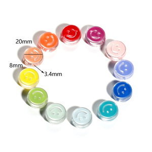 ลูกปัดอะคริลิกรูปหน้ายิ้มทรงกลมแบน ขนาด 12 มม. สีสันสดใส สำหรับทำสร้อยข้อมือ งานฝีมือ DIY อุปกรณ์ทำเครื่องประดับ - Product Image 3