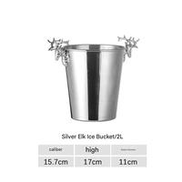 Seau à glace en acier inoxydable de luxe à tête de cerf 2L/5L pour bar KTV pour champagne, bière commerciale et vin rouge pour le camping