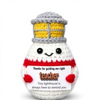 Cadeau de remerciement pour les enseignants à l'occasion de Pâques, décoration de bureau en coton crocheté à rayures en forme de phare, panier de Pâques artisanal