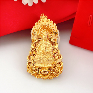 Plaqué Hd0117 Bijoux Collier Or Rempli Guanyin Bouddha Pendentif Pour Hommes Et Femmes - Product Image 2
