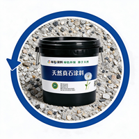 Peinture liquide imperméable à texture pierre naturelle pour la décoration des murs extérieurs, application au pinceau