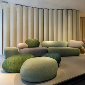 Structure modulaire arrondie de style moderne et luxueux, couleur vert matcha, pour salon, à combinaison libre - Product Image 3