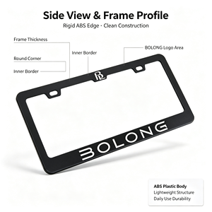 BOLONG Última Novedad, Marco <span class=keywords><strong>de</strong></span> Matrícula <span class=keywords><strong>de</strong></span> Plástico ABS Estándar <span class=keywords><strong>de</strong></span> EE. UU., Logotipo Personalizado, Soporte para Placa <span class=keywords><strong>de</strong></span> Matrícula <span class=keywords><strong>de</strong></span> Tamaño Estadounidense para Automóviles Americanos - Product Image 6
