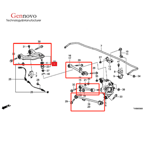 जीनोवो गुणवत्ता निलंबन कार सहायक उपकरण रियर एडजस्टेबल कंट्रोल आर्म किट के लिए रियर एडजस्टेबल कंट्रोल आर्म किट 8 वीं जेन 2008-2012 2010 2011 - Product Image 6