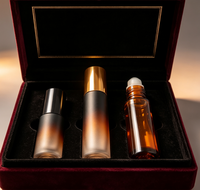 Flacon roll-on en verre transparent givré à étiquette privée, impression personnalisée du logo, flacon vide pour huile essentielle avec bille métallique