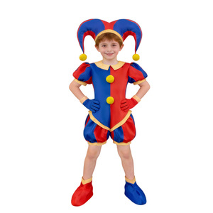 Jungen Narren-Kostüm Mittelalterliches Harlekin-Clown-Cosplay-Outfit für Halloween Bühnenauftritte - Product Image 1