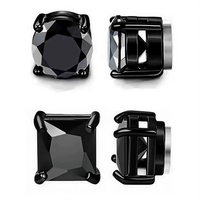 Bijoux d'oreille unisexe sans perçage, clips d'oreille magnétiques en zircone cubique sertie griffe, fausses boucles d'oreilles pour hommes et femmes, usage quotidien